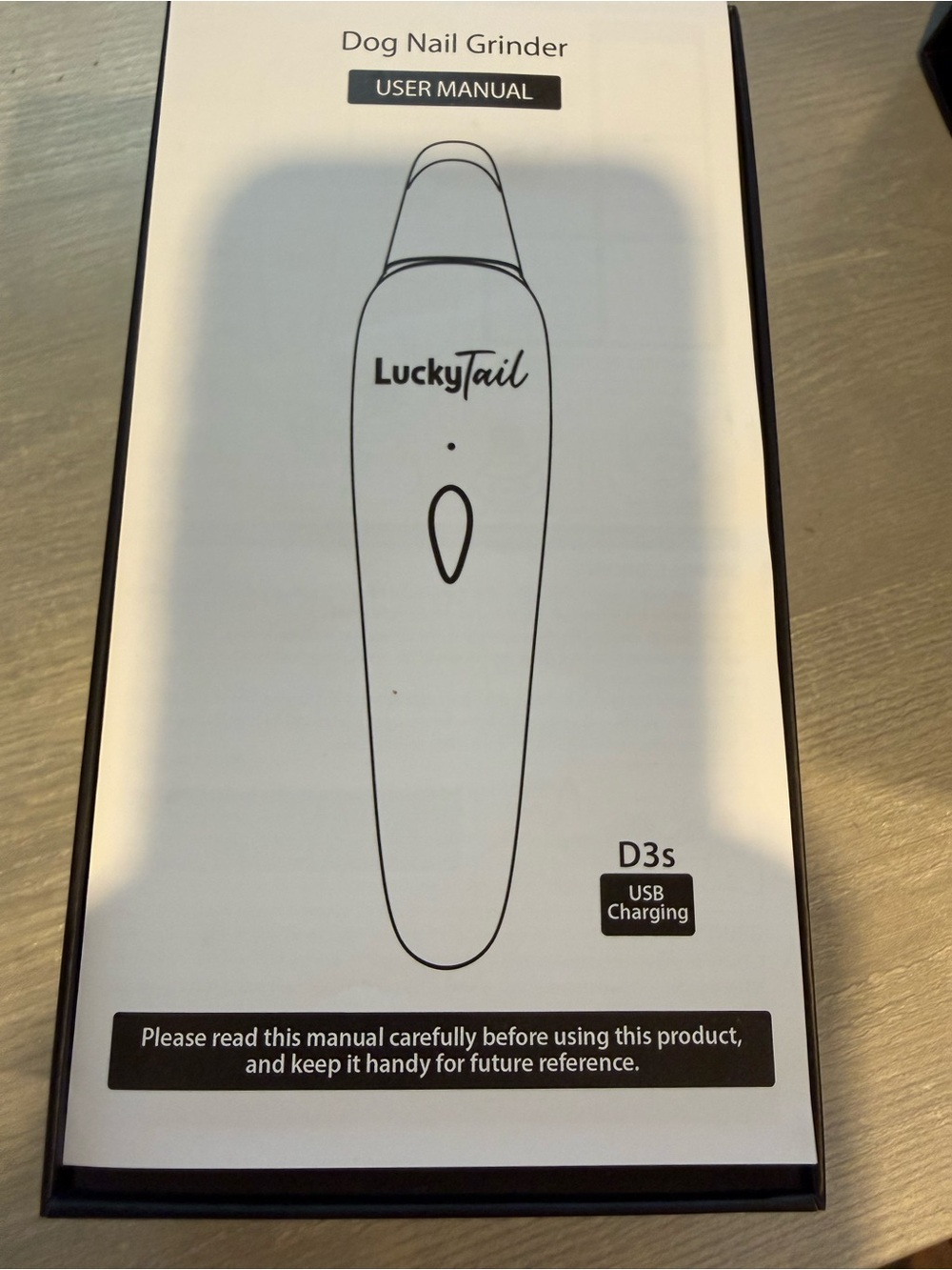 Lucky Brand LuckyTail Dog Nail Grinder in White and Black